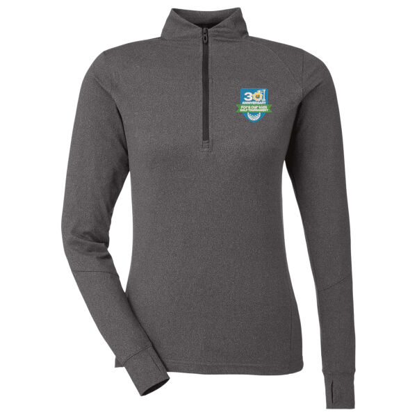 Embroidered Women's Fit Sleek Tech Quarter Zip with Stretch and UV Protection Thumbnail